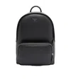 Emporio Armani Asv Regenerated Saffiano Leather Round Backpack With Eagle Plate In Black