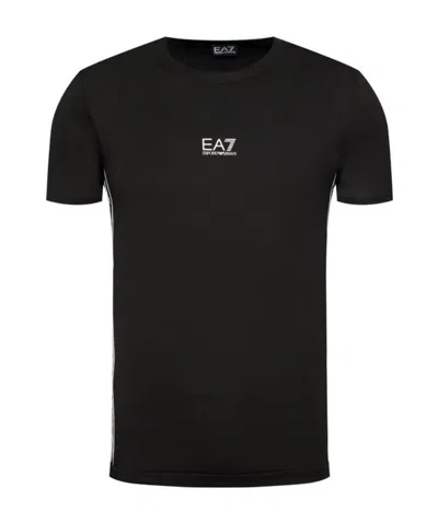 Emporio Armani Logo-print Logo-trim Short-sleeve T-shirt In Black