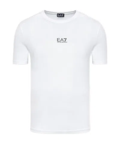Emporio Armani Logo-print Logo-trim Short-sleeve T-shirt In White