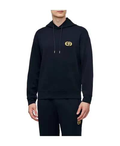 Emporio Armani Logo-print Long-sleeve Hoodie In Black
