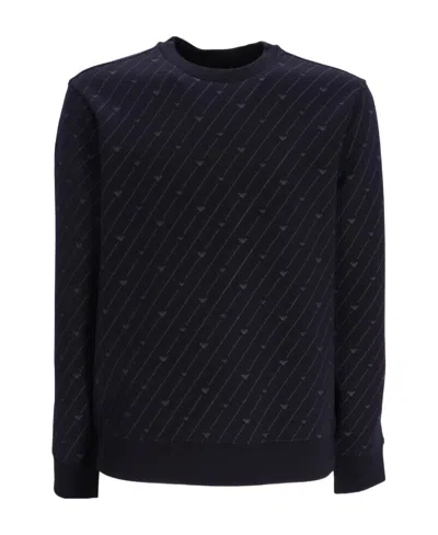 Emporio Armani Logo-print Long-sleeve Sweatshirt In Black