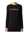 Emporio Armani Logo-print Crew-neck Sweatshirt In Black