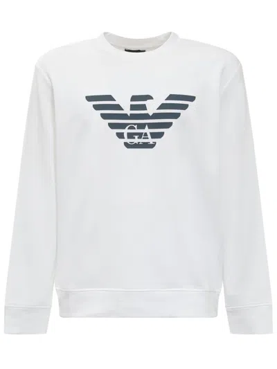 EMPORIO ARMANI LOGO PRINT LONG-SLEEVED SWEATSHIRT