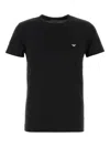 Emporio Armani Official Store Asv T-shirt Aus Jersey-lyocell-mischung Mit Zweifarbigem Mikroadler In Black