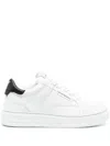 Emporio Armani Minimalist White Trainers With Contrasting Heel Tab In White