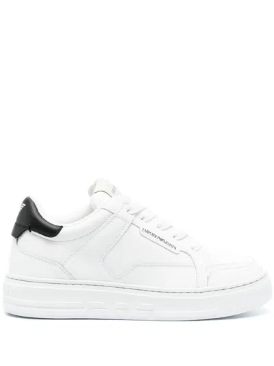 Emporio Armani Logo-print Low-top Sneakers In White