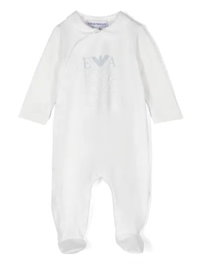 Emporio Armani Babies' Logo-print Pajamas In White