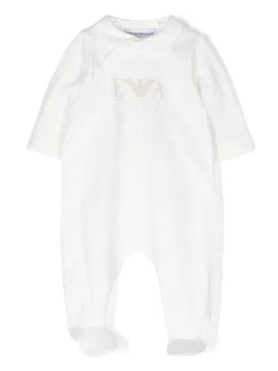 Emporio Armani Babies' Logo-print Pajamas In White