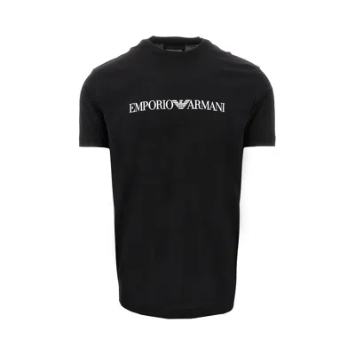 EMPORIO ARMANI LOGO PRINT PIMA COTTON T-SHIRT
