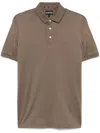 Emporio Armani Logo-print Polo Shirt In 褐色