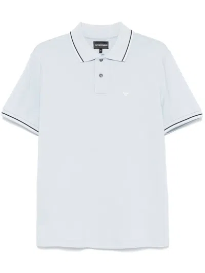 Emporio Armani Logo-print Polo Shirt In Blue