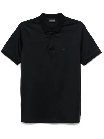 Emporio Armani Logo-print Polo Shirt In Blue