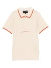 Emporio Armani Logo Contrast Polo Shirt In Neutral