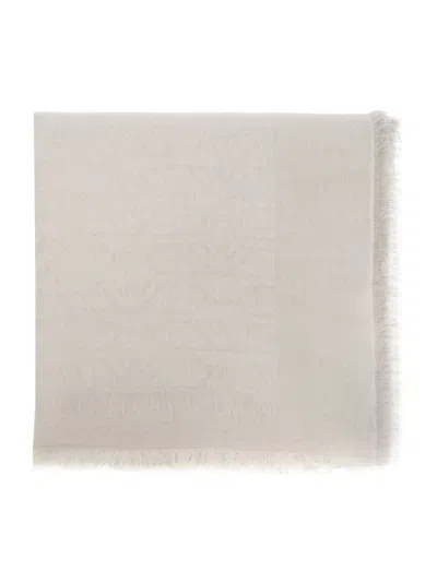 Emporio Armani Logo-print Scarf In Neutrals