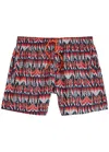 Emporio Armani Logo-print Shell Swim Shorts In Red