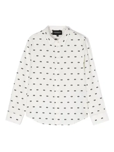 Emporio Armani Kids' Logo-print Shirt In White