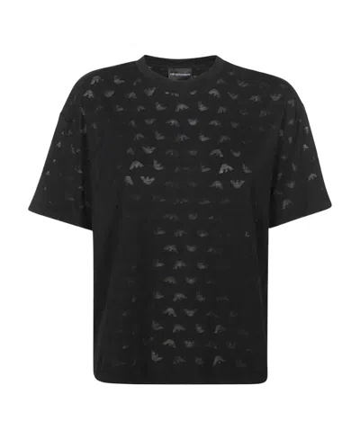 Emporio Armani Logo-print Short-sleeved T-shirt In Black