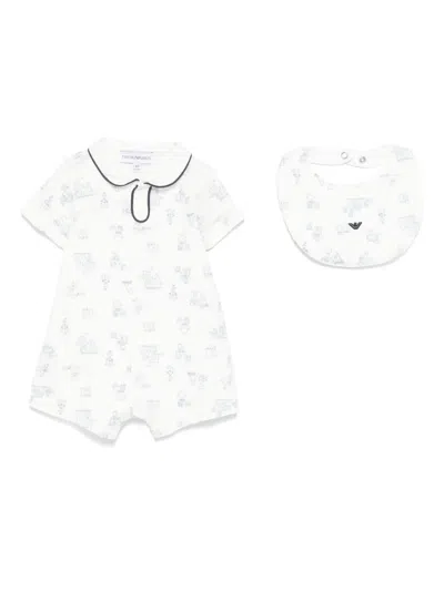 Emporio Armani Babies' Logo-print Shorties Set (set Of Two) In White