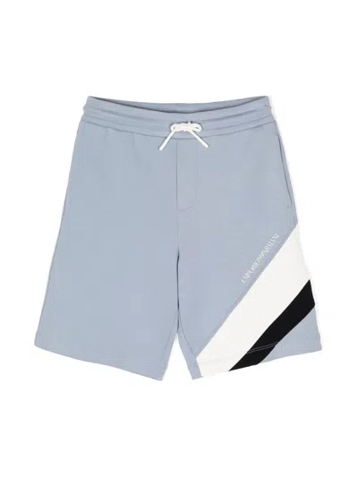 Emporio Armani Kids' Logo-print Shorts In Blue
