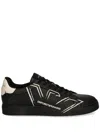 Emporio Armani Logo-print Sneakers In Black
