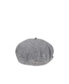 Emporio Armani Logo-print Strap Detail Beret In Gray