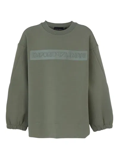 Emporio Armani Kids' Logo-print Sweatshirt In Green