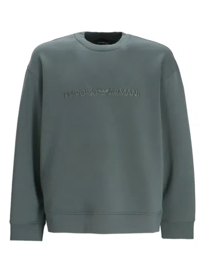 Emporio Armani Sweatshirt Mit Logo-print In Green