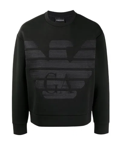 Emporio Armani Logo Print Sweatshirt In Black