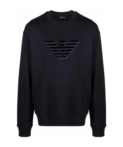 Emporio Armani Logo-print Sweatshirt In Black