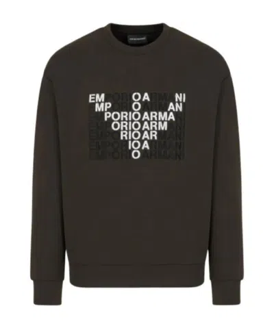 Emporio Armani Logo Print Sweatshirt In Black