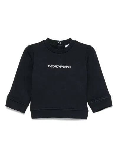 Emporio Armani Babies' Logo-print Sweatshirt In Blue