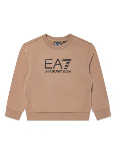 Emporio Armani Kids' Logo-print Sweatshirt In Brown