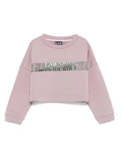 Emporio Armani Kids' Logo-print Sweatshirt In Purple