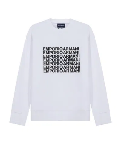 Emporio Armani Logo Print Sweatshirt In White