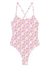Emporio Armani Logo Print Swimsuit Adjustable Straps