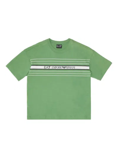 Emporio Armani Kids' Logo-print T-shirt In Green
