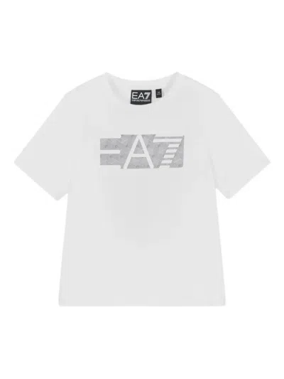Emporio Armani Kids' Logo-print T-shirt In White