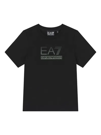 Emporio Armani Kids' Logo-print T-shirt In Black
