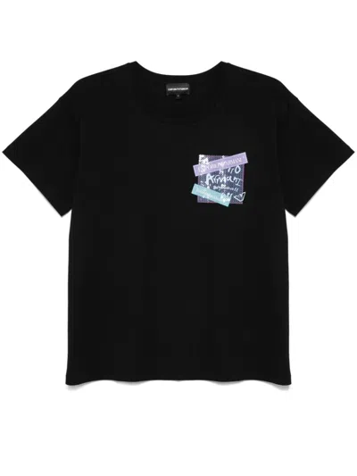 Emporio Armani Logo-print T-shirt In Black