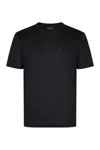 Emporio Armani Crew Neck Modal Blend Short Sleeve Top In Black