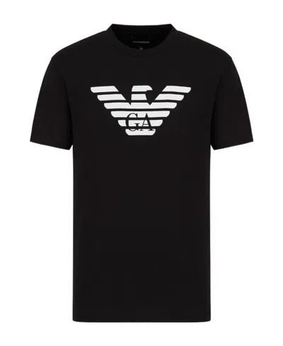 Emporio Armani Eagle-logo T-shirt In Blue