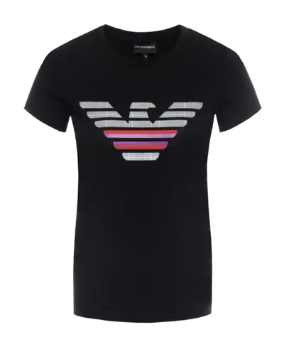 Emporio Armani Logo Print T-shirt In Black