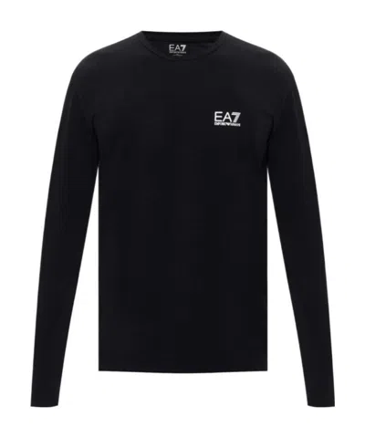 Emporio Armani Logo Print T-shirt In Black