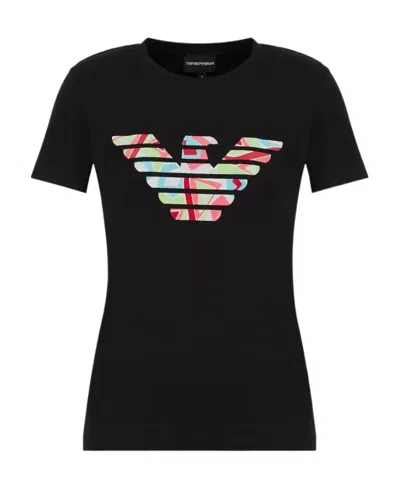 Emporio Armani Logo Printed T-shirt In Black