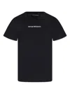 Emporio Armani Blue T-shirt For Boy With Logo In Blue