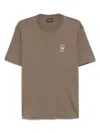 Emporio Armani Jersey T-shirt With Rubberised Logo Print In Brown