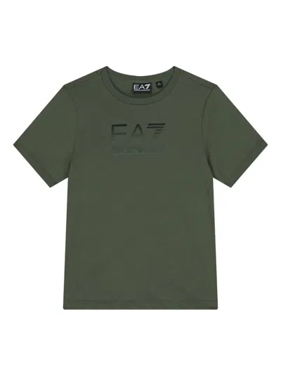 Emporio Armani Kids' Logo-print T-shirt In Gray