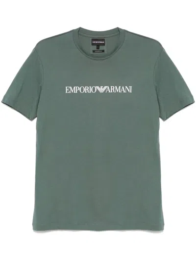 Emporio Armani Logo-print T-shirt In Green