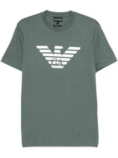 Emporio Armani Logo-print T-shirt In Green