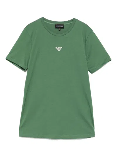 Emporio Armani Kids' Logo-print T-shirt In Green
